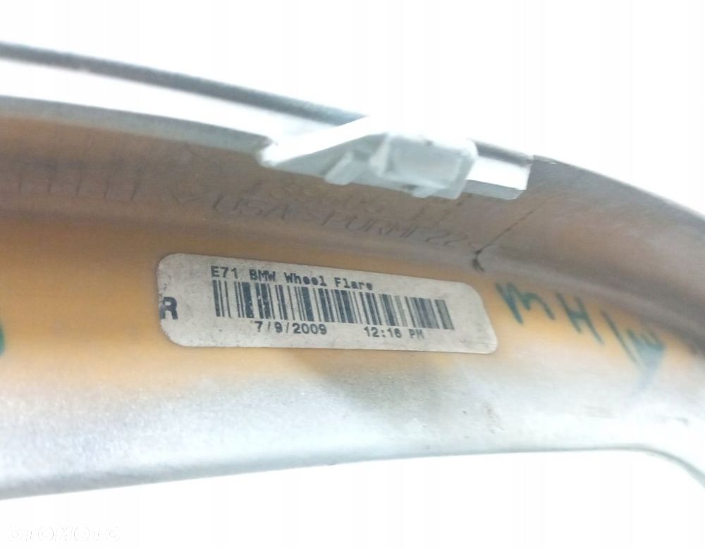 NADKOLE PRAWE TYLNE LISTWA BŁOTNIKA BMW X6 X6M E71 7207066 - 3