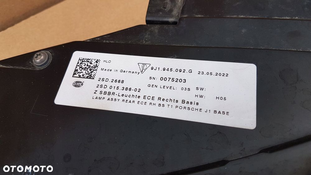 lampa tył prawa porsche taycan 9j1945092g - 4
