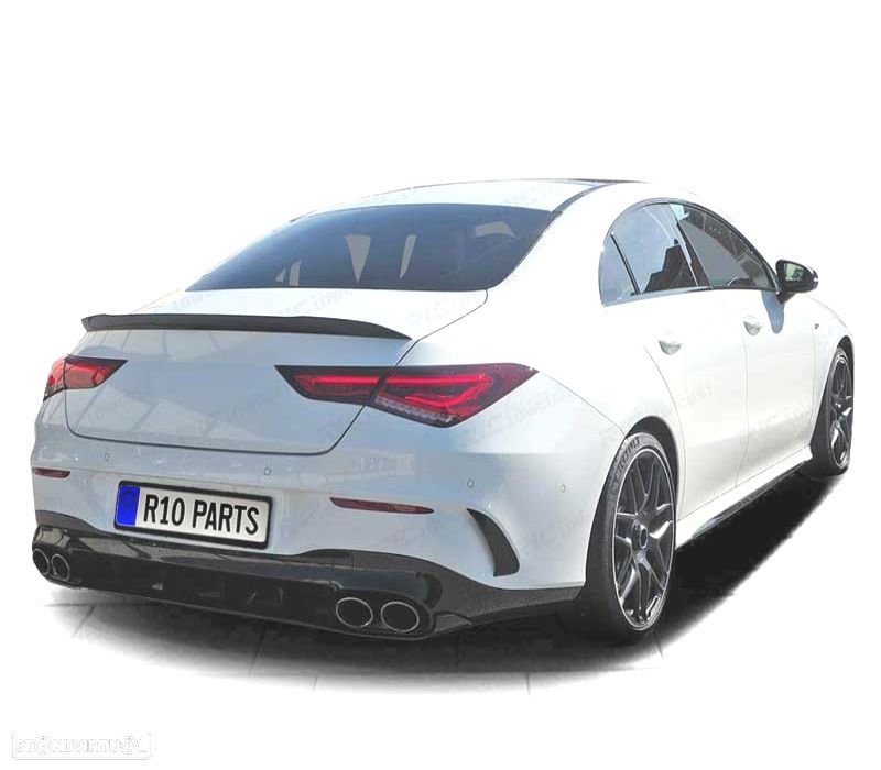 DIFUSOR MERCEDES CLA C118 19- ASPECTO AMG PRETO BRILHANTE + PONTAS DE ESCAPE - 2