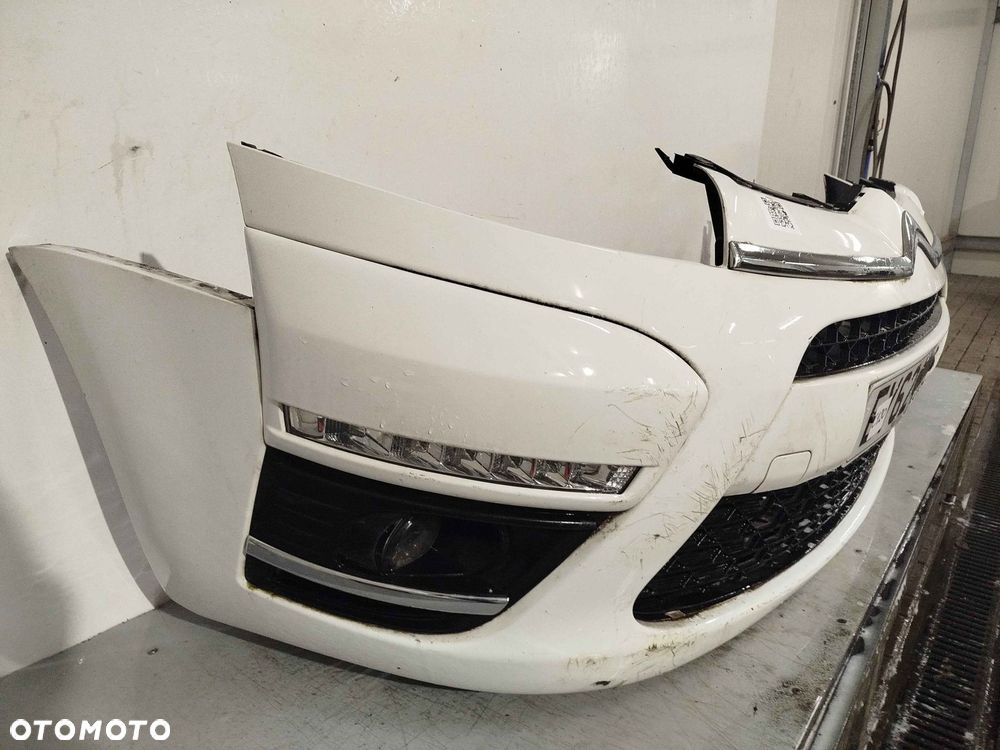 ^ ZDERZAK PRZÓD PRZEDNI DO CITROEN C4 PICASSO LIFT FL EWPA BIAŁY LED DRL HALOGENY - 3