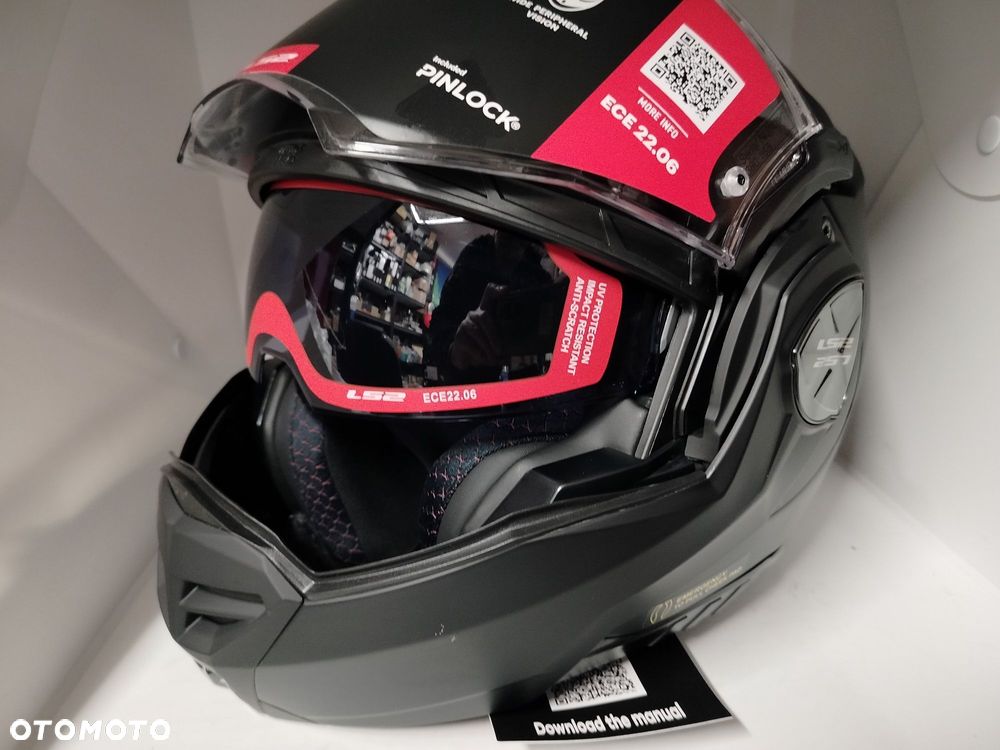 Kask LS2 FF901 ADVANT X, szczęka do tyłu, blenda, pinlock, plecak, biały - czarny nowy sklep - 8