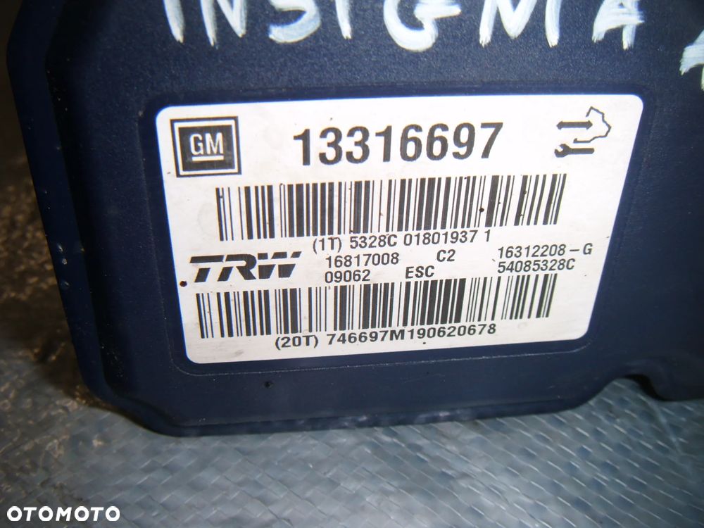 opel insignia a 2.0 cdti 10r pompa abs  13316697 - 2