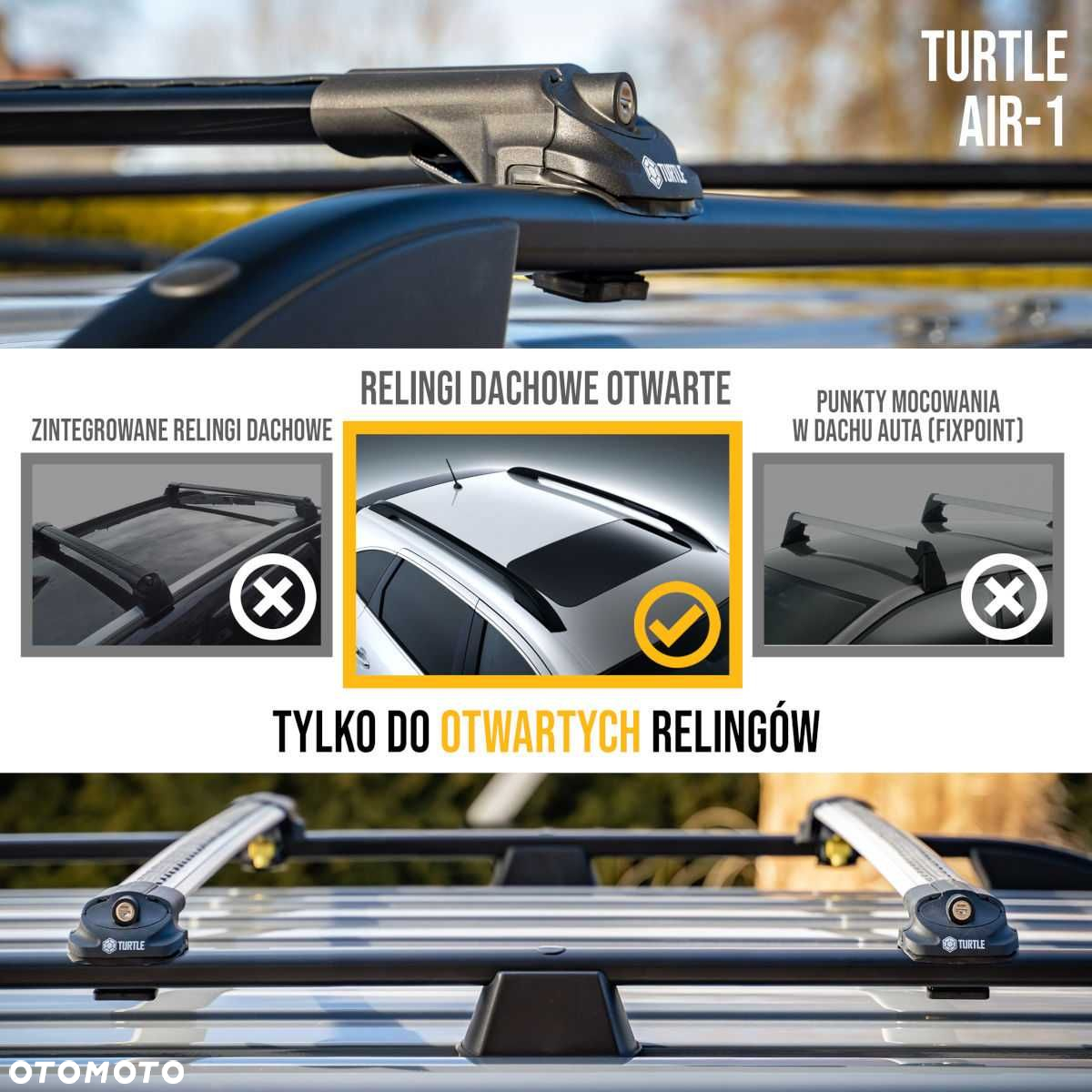 Bagażnik dachowy TURTLE belki na relingi Volvo V40 V50 V70 XC70 XC90 - 4