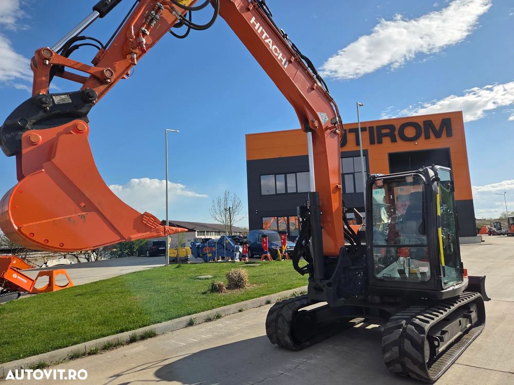 Hitachi ZX85, 2022, 3.177h, LAMA NIVELARE, senile CAUCIUC NOI, CUPLA RAPIDA HIDRAULICA+3 cupe noi, adanc sapare 5m, latimie 2,2m, inst picon pe brate, inst rotire pe brate, Aer condi, Antifurt, Computer in lb romana, leasing 4 ani-PROMOTIE 62.900 EUR+Tva - 34