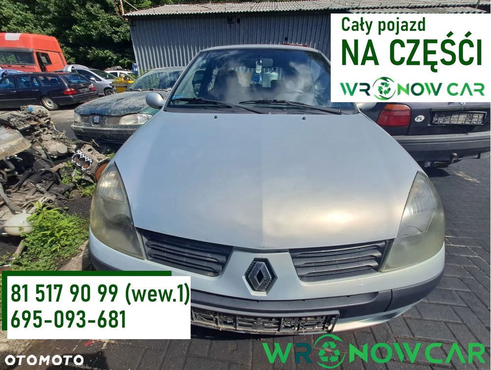 Renault Clio II (03-06r.) 1.5 DCI 81KM. Silnik K9K 702 - D283258 Skrzynia JC5 128 - C192478 lakier MV632 - GREY BOREAL BC.Cały na części.GWARANCJA !!! Przód Tył Zestaw Komplet Drzwi Klapa Zderzak Błotnik Maska Grill Atrapa Szyba Pas Lampa Lusterko Boczki Fotel Kanapa Kokpit Deska Rozdzielcza Przełącznik Włącznik Sterownik Przewody Wiązka Instalacja Moduł Komputer Czujnik Listwa Pompa Alternator Wtryski Głowica Rozrusznik Kompresor Sprzęgło Dwumas Silnik Skrzynia ABS Klimatyzacji Paliwa Wspomagania Kolektor Turbina Przepustnica Zawór Chłodnica Koło Hak Belka Sanki Zawieszenie Mcpherson Półoś Amortyzator Wydech Tłumik Zacisk Most - 1