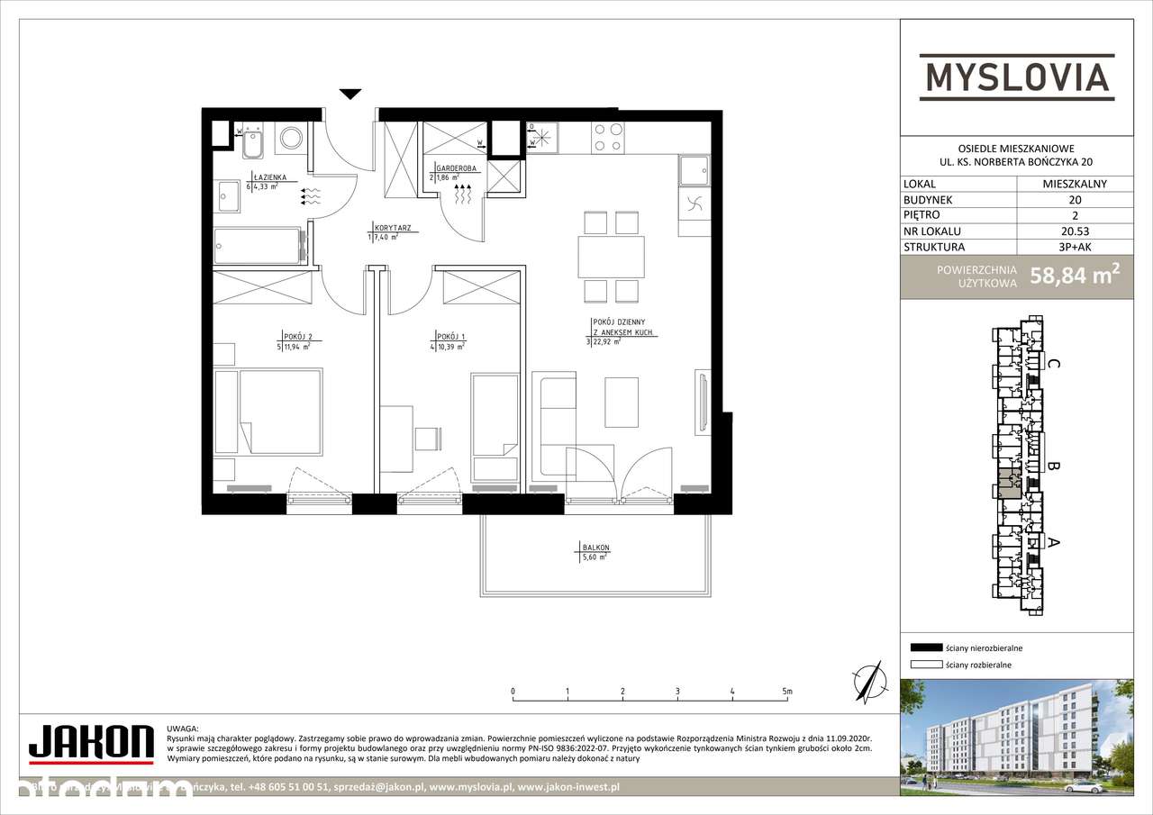 3-pokojowe mieszkanie 58m2 + balkon Bez Prowizji - Pełny obrazek: 2/13