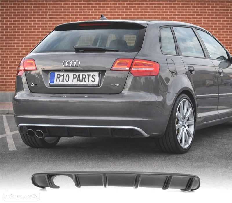 DIFUSOR PÁRA-CHOQUES TRASEIRO AUDI A3 8PA SPORTBACK 08-12 LOOK S3 - 1