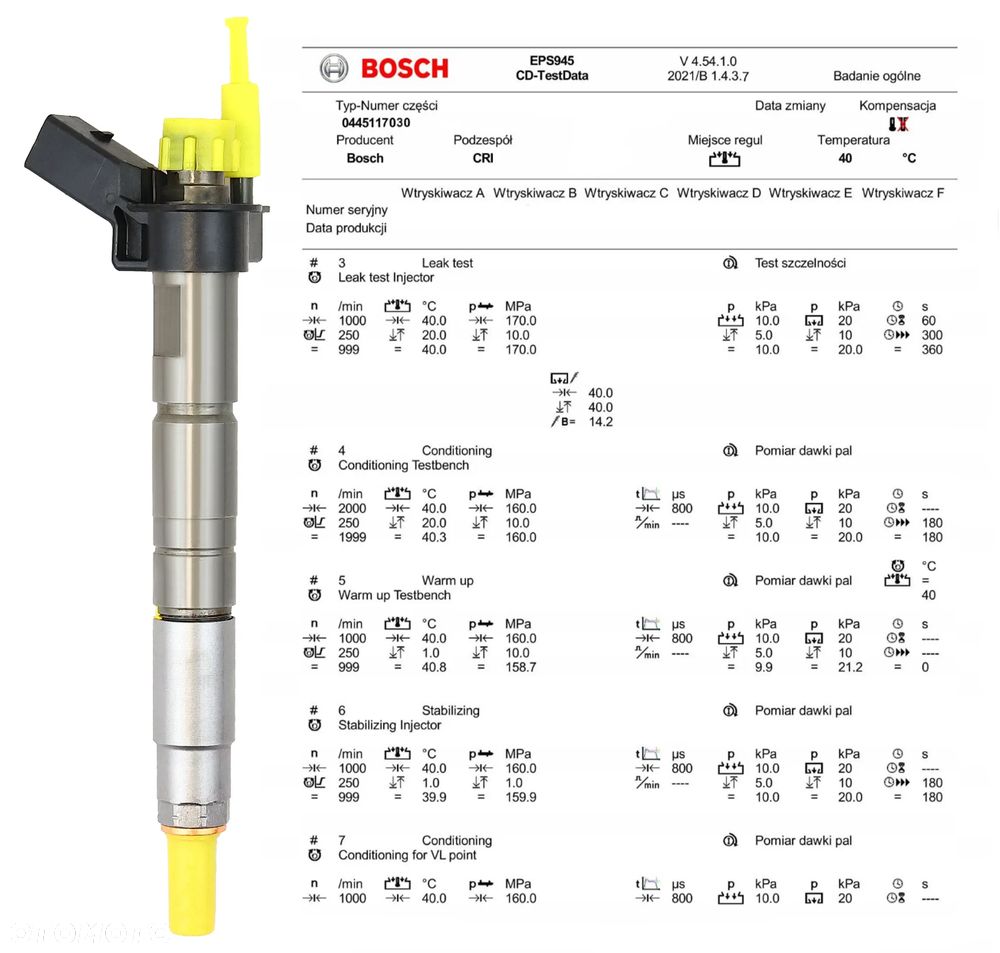 Wtryskiwacz Bosch 0445117030 Regenerowany - 5