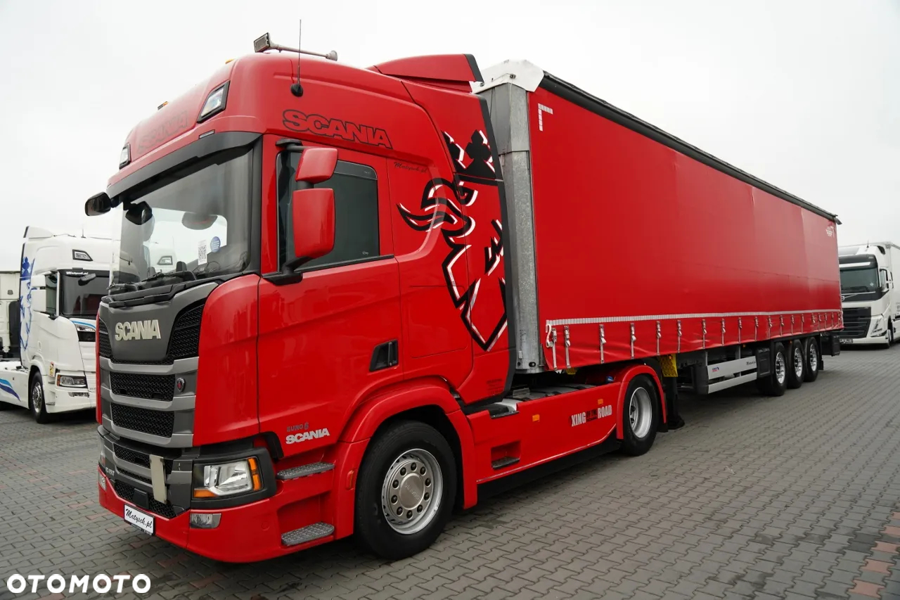 Scania R 450 / ZESTAW / + SCHMITZ / FIRANKA STANDARD / PODNOSZONA OŚ / DACH PODNOSZONY / 2022 ROK PODNOSZONA - 3