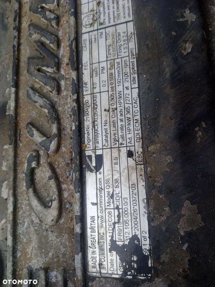 SILNIK CUMMINS QSL9 8.9 L RATRAK KASSBOHRER PISTENBULLY 400 - 13