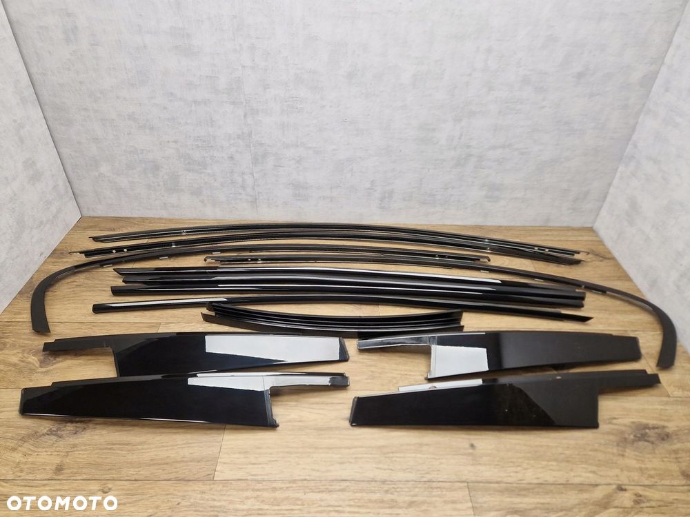 BMW 5 F10 LISTWY SHADOWLINE CZARNY WYSOKI POŁYSK M-PAKIET KOMPLETNY ZESTAW - 1