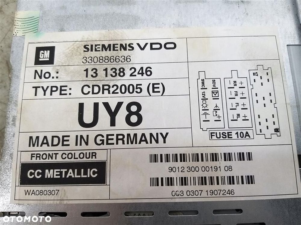 Radio wyświetlacz Opel Vectra C 2002-2008R 330886636 SIEMENS VDO - 4