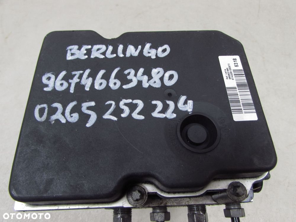 PEUGEOT PARTNER BERLINGO II III 09-18 POMPA HAMULCOWA STEROWNIK ABS 0265951953 9674663480 0265252224 - 5
