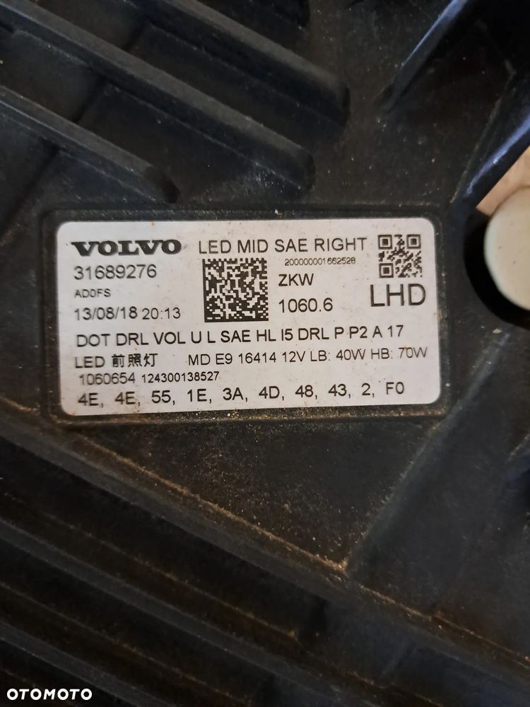 VOLVO XC60 - REFLEKTOR LAMPA PRZÓD MID LED PRAWA LEWA USA - 8