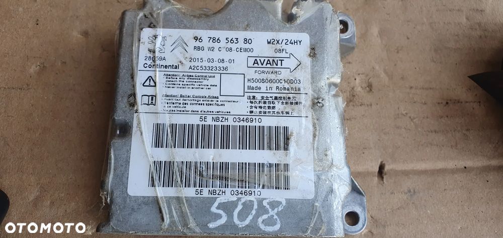 Poduszki pasy AIRBAG sensor zestaw naprawczy Oryginał Peugeot 508 I Lift - 7
