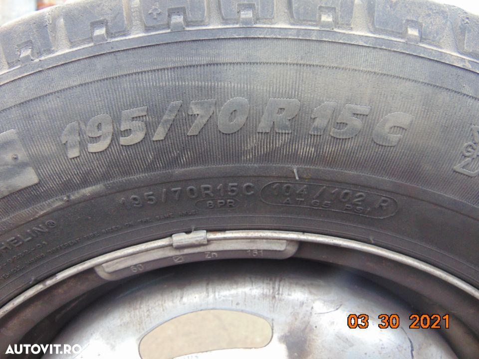 Jante tabla Renault Trafic 2015-2021 Opel Vivaro Nissan NV 300 anvelope 195x70xr15c - 4