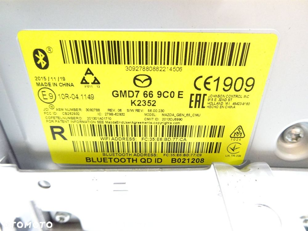 wyświetlacz ekran radia nawigacji mazda 6 gj 12-18r. - 7