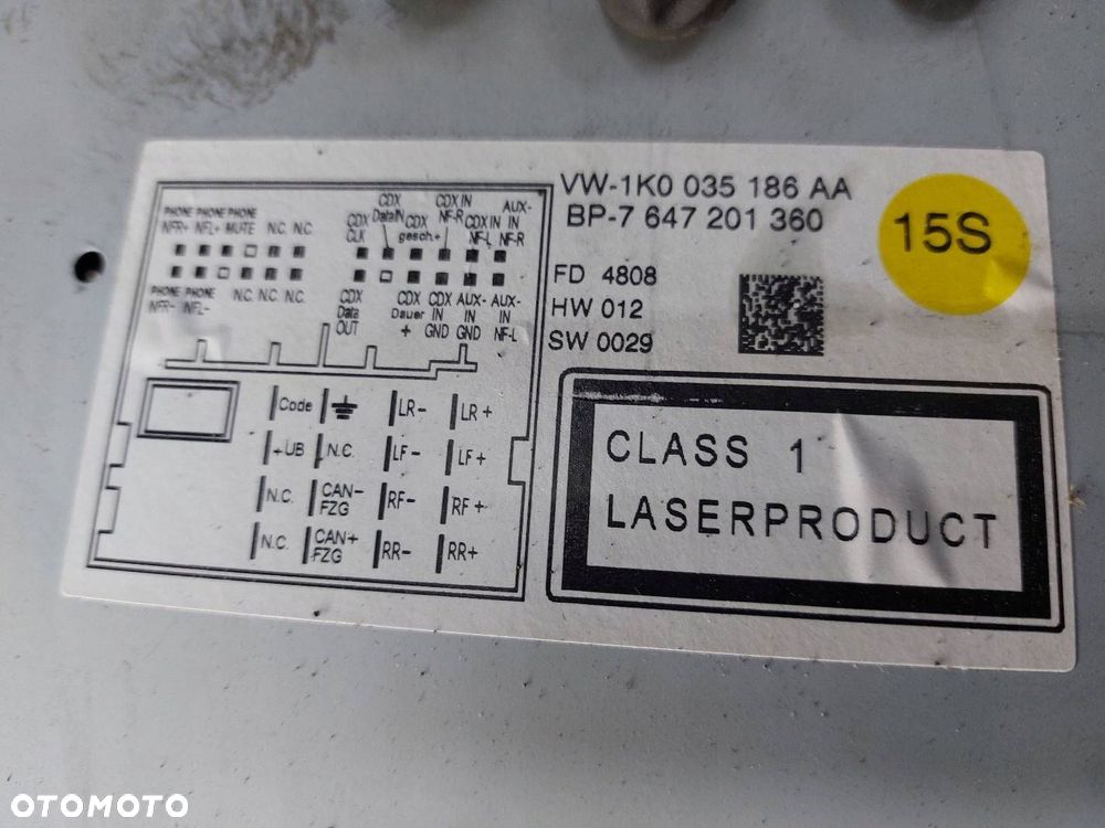 RADIO ODTWARZACZ + PANEL NAWIEWU RAMKA GOLF VI 5K0907044AJ 1K0035186AA - 12