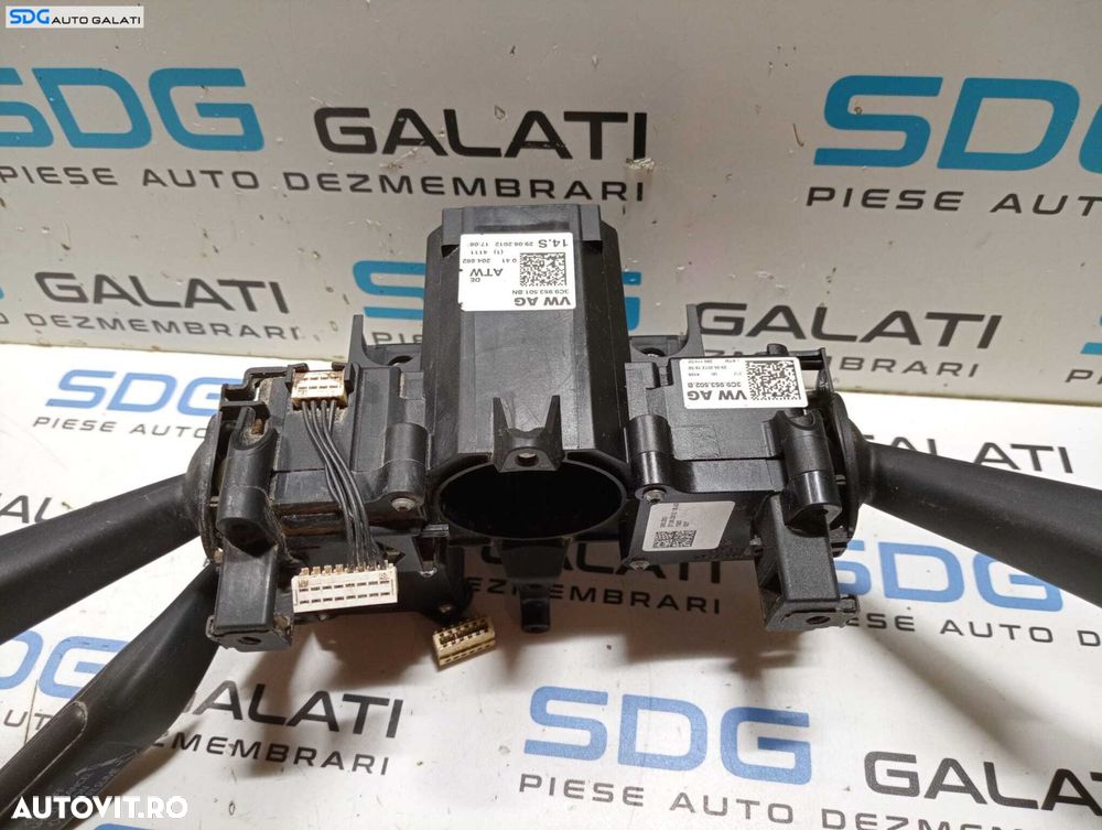 Ansamblu Maneta Manete Tempomat Pilot Automat Semnalizare Stergatoare Faza Lunga Scurta Volkswagen Passat B7 Break Combi 2010 - 2015 Cod 3C9953501BN 3C9953502B [M4841] - 4