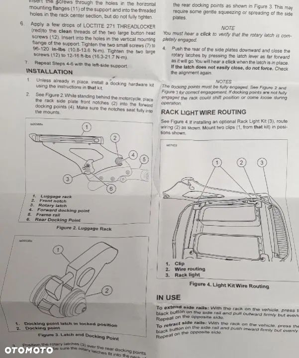 Oryginalny bagażnik rozkładany szybki montaż Harley Davidson Touring 50300044B - 14