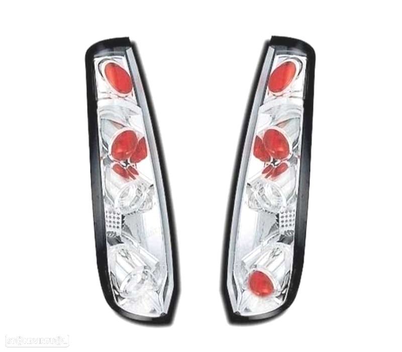 FAROLINS TRASEIROS PARA FORD FIESTA 02-08 LOOK LEXUS CROMADO - 1