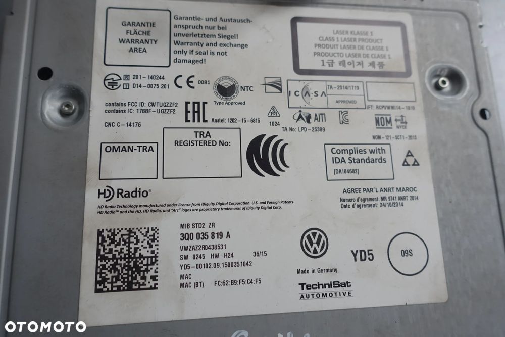 CZYTNIK SD NAWIGACJI GOLF VII 3Q0035819A - 3