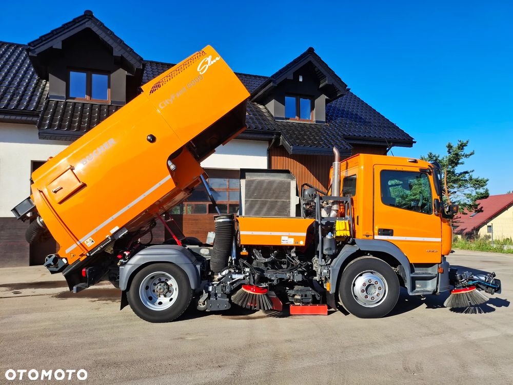 Mercedes-Benz Atego 1523 Zamiatarka Bucher CityFant 6000 EURO 6 Szczotki Lewa Prawa Strona L/R Odchwaszczarka Przednia Szczotka Dodatkowa Rura Do Liści EUnited PM10 - 8