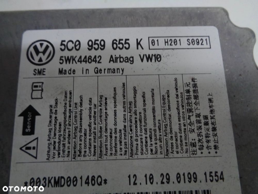 vw jetta vi 10-18 moduł sterownik air bag 5c0959655k - 2