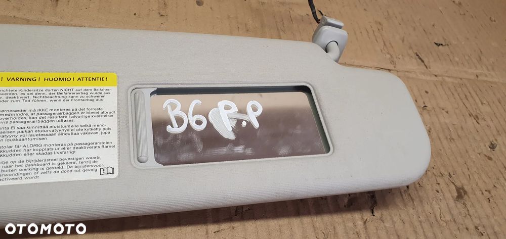 Osłona przeciwsłoneczna prawa pasażera VW Passat B6 3C0857552AB - 8