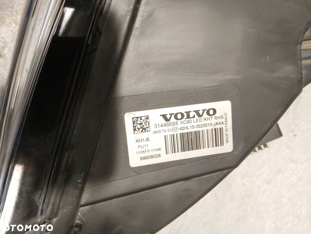 volvo xc90 sm led przód strona prawa lampa przednia 31446688 - 7