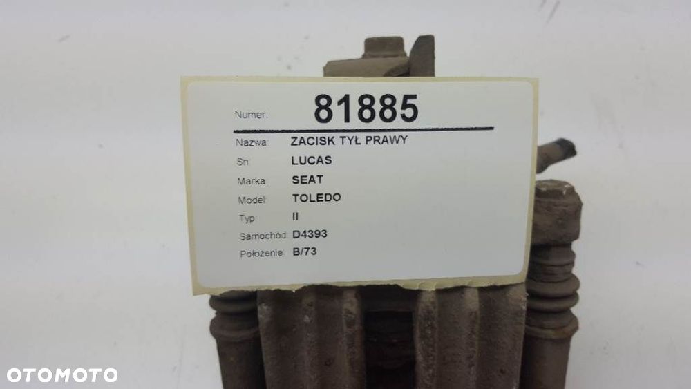 ZACISK HAMULCOWY TYŁ TYLNY PRAWY JARZMO SEAT TOLEDO II 1.9 TDI - 2
