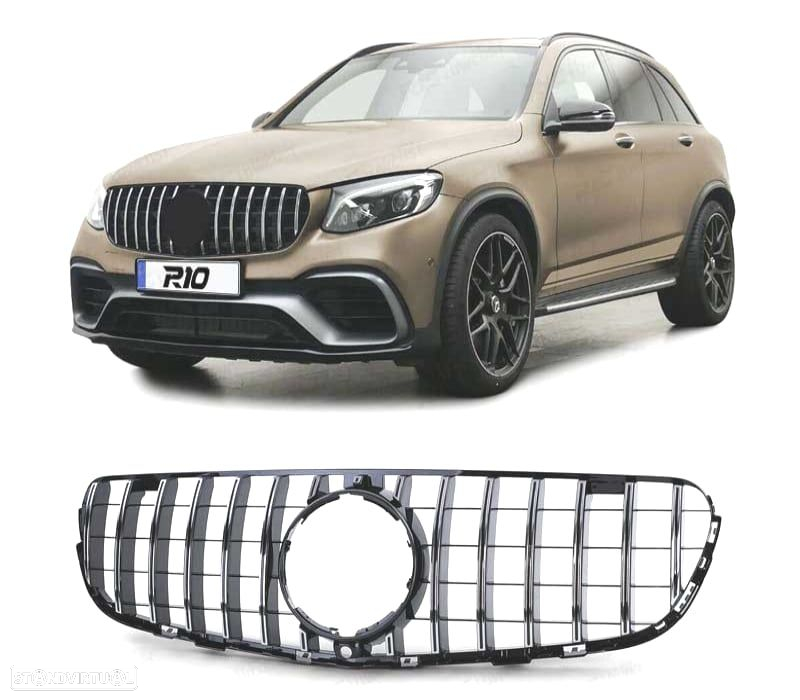 GRELHA FRONTAL MERCEDES CLASE GLC X253 15- LOOK AMG PRETO CROMADO - 4