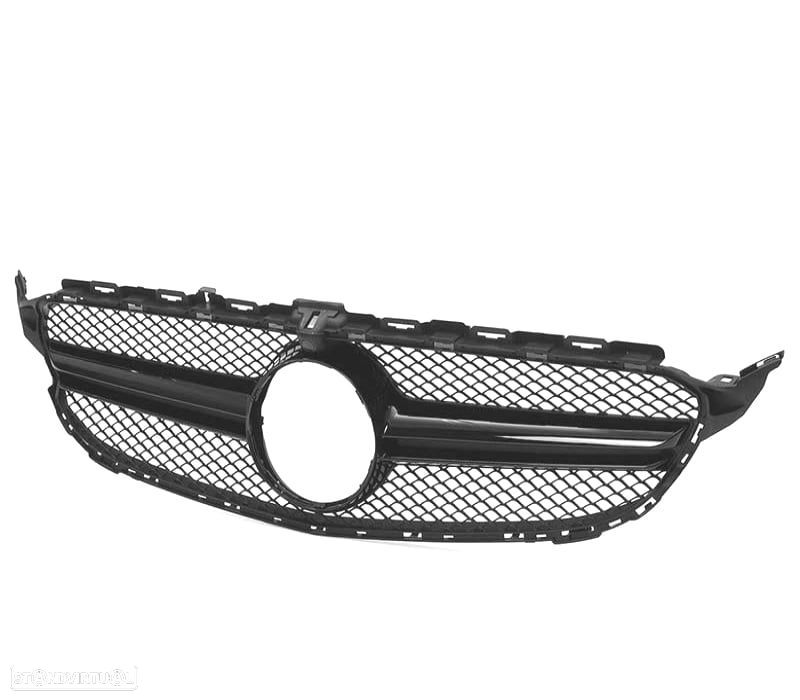 GRELHA FRONTAL MERCEDES W205 14-18 LOOK AMG C63 CÂMARA PRETO BRILHANTE - 5