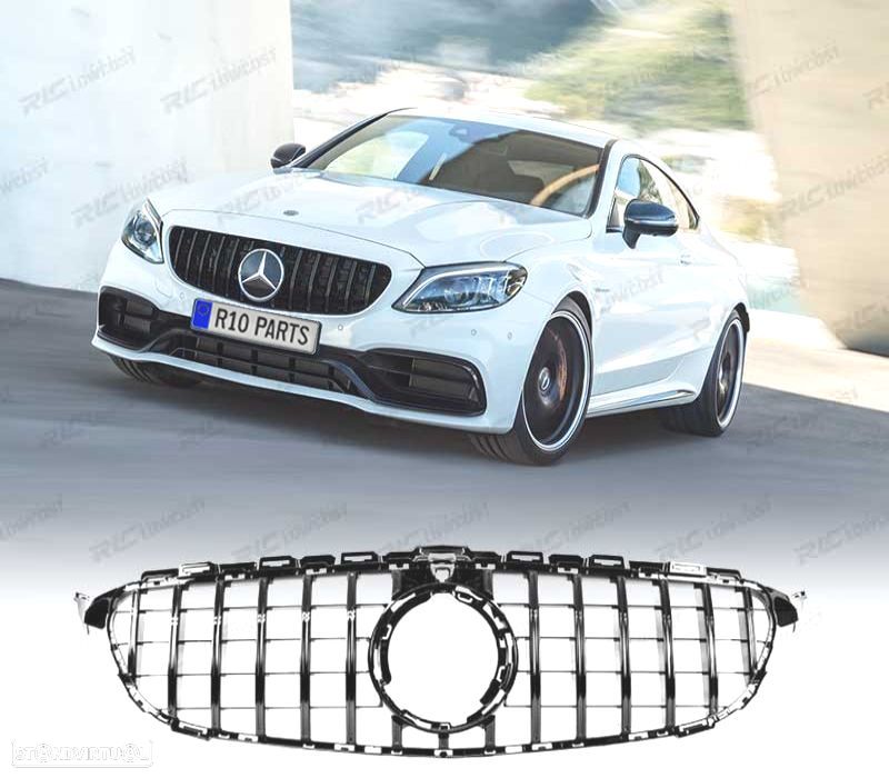 GRELHA FRONTAL MERCEDES W205 LOOK GT-R PRETO - 1