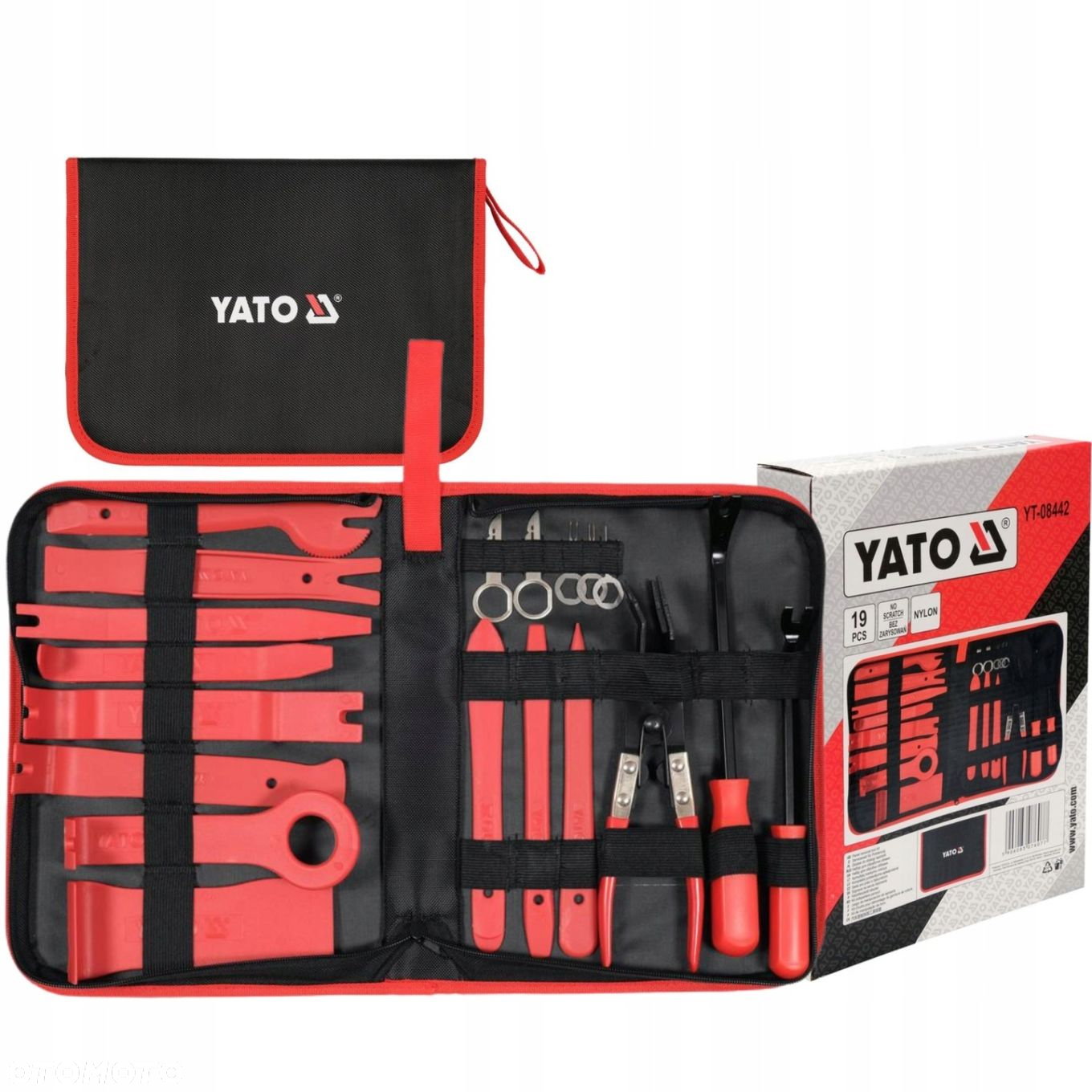 YATO ZESTAW ŚCIĄGACZY DO TAPICERKI I RADIA WYMIJAKI 19 SZTUK ETUI YT-08442 - 8