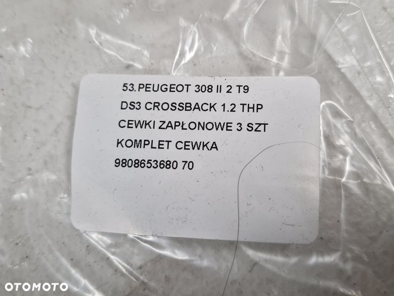 PEUGEOT 308 II 2 T9 DS3 CROSSBACK 1.2 THP CEWKI ZAPŁONOWE 3 SZT KOMPLET CEWKA 9808653680 - 6