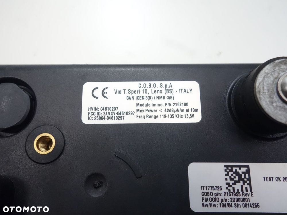 Stacyjka z kluczykiem moduł immobiliser Aprilia Tuono V4 1100 Factory - 4
