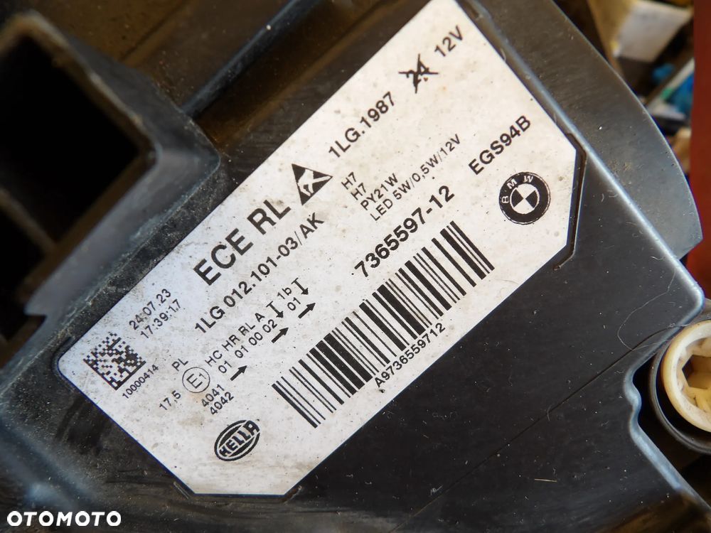 BMW - F30 - LIFT - H7 - LEWA LAMPA PRZEDNIA - UK - 7365597 - 10