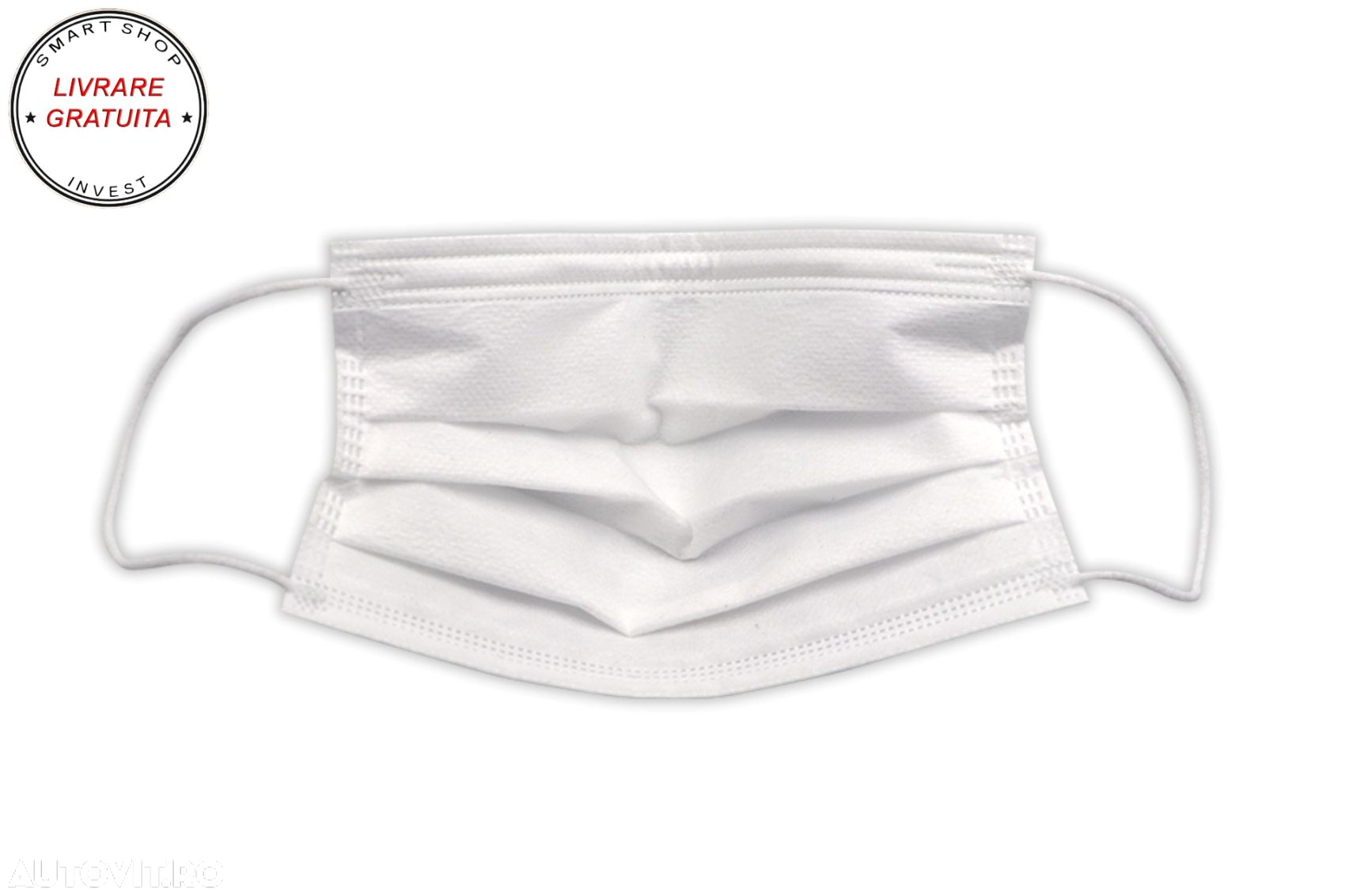 Pachet 50 masti de protectie de unica folosinta cu 3 pliuri 3 straturi cu banda de- livrare gratuita - 6