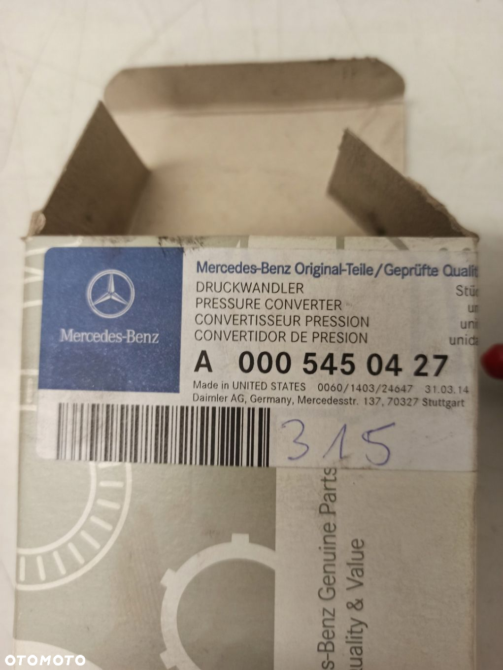 ZAWÓR PRZETWORNIK CIŚNIENIA MERCEDES A0005450427 - 3