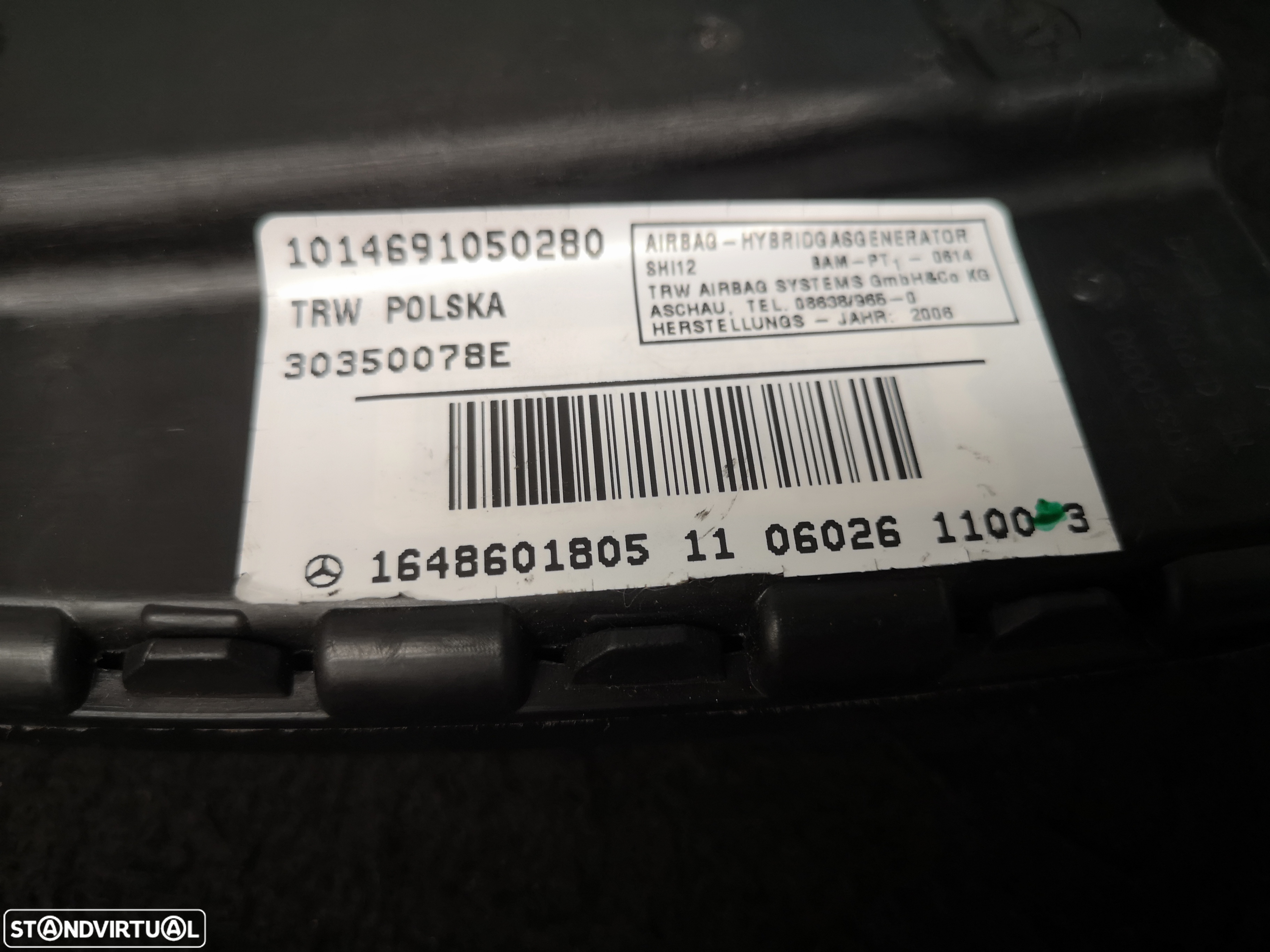 Airbag do banco direito  Mercedes w164 ML GL R 2006+ - 4