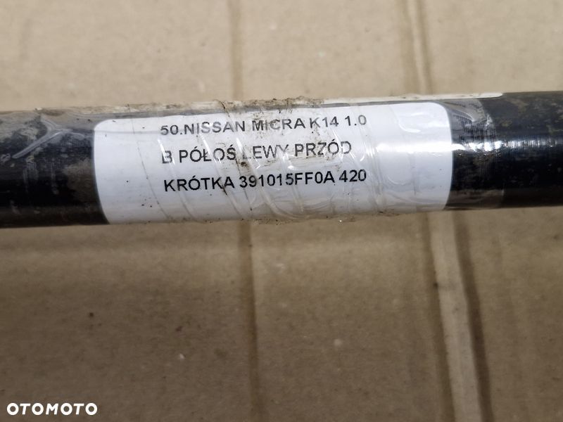 NISSAN MICRA K14 1.0 B PÓŁOŚ LEWY PRZÓD KRÓTKA 391015FF0A - 7
