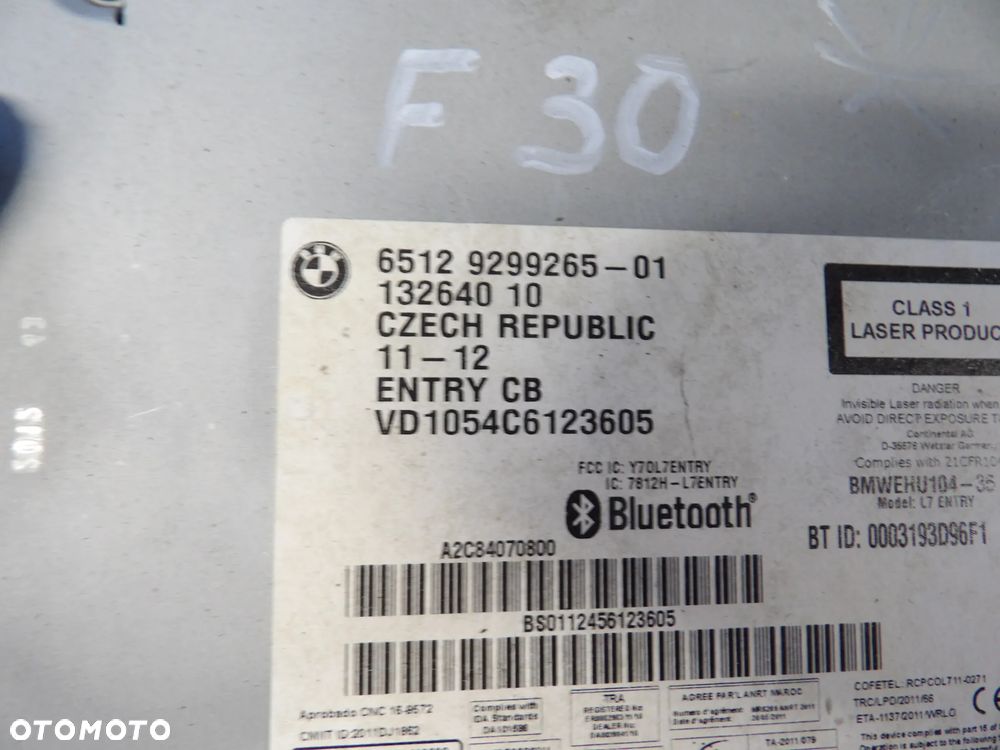 BMW RADIO CD NAWIGACJA - F30,F31 - 9299265 - 3