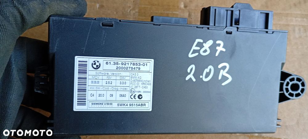 Moduł sterownik komfortu CAS BMW I E81 E87 9217853 - 5