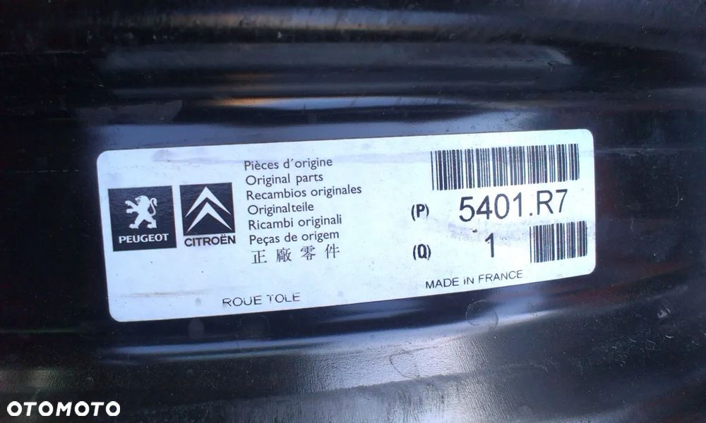 16”  -  Felgi  CITROEN - 4x108 , r-16 cali  -  C4 , C5 , DS3 , DS4, C3 Pluriel , C2 , Cactus , Grand Picasso , Berlingo , Xsara --  Stalowe  Koło Dojazdowe Rezerwowe Zapasowe Dojazdówka Zapasówka Rezerwa - 14