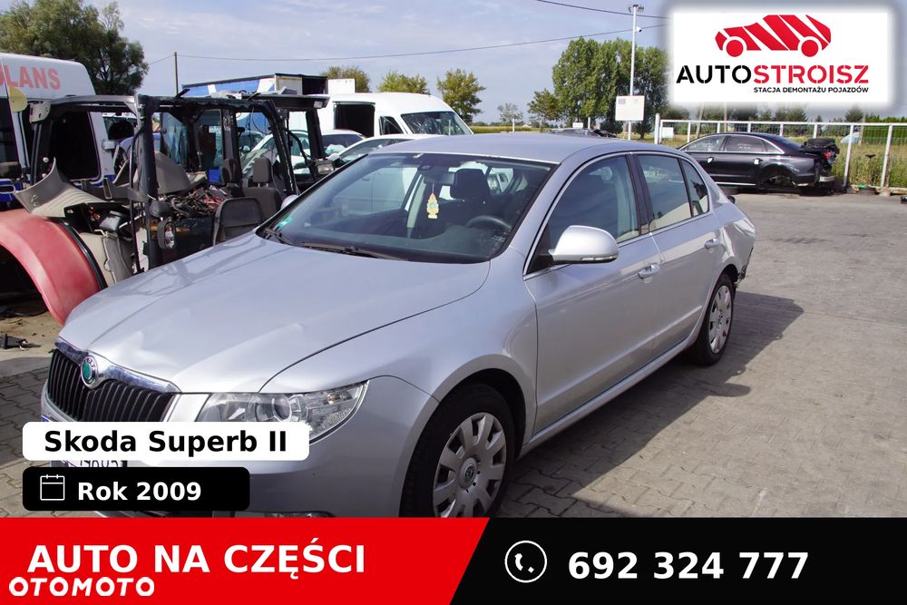 Auto na części - Skoda Superb II 2.0 TDI 140 KM BMP KXX LA7W 2009R Silnik Skrzynia Drzwi Błotnik Zderzak Lampa Lusterko Klamka Szyba Deska Kokpit Sterownik Moduł Czujnik Licznik Panel Kierownica - 1