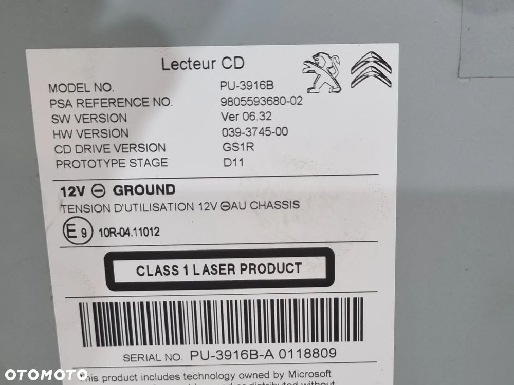CITROEN C4 II DS4 RADIO NAWIGACJA ZESTAW 9813810680 9815356380 9805593680 - 10