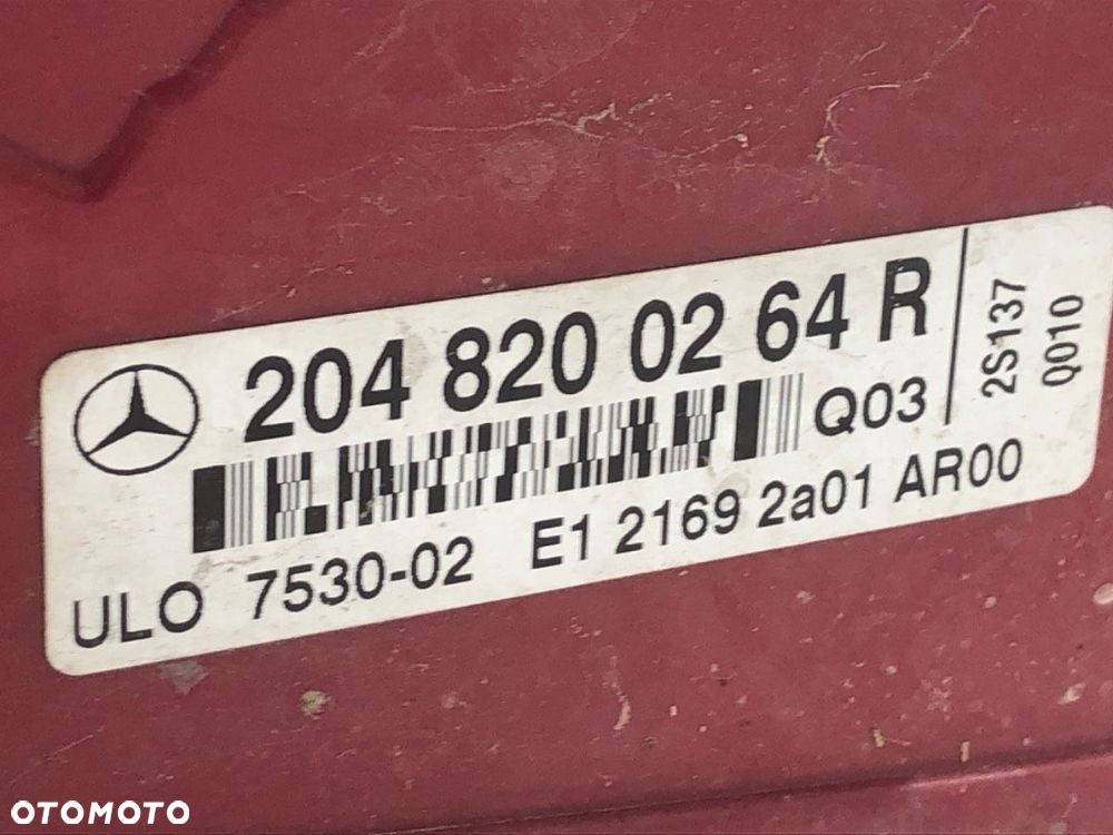 LAMPA PRAWY TYŁ  MERCEDES-BENZ KLASA C (W204) 2007 - 2015 C 200 Kompressor (204.041) 135 kW [184 - 5