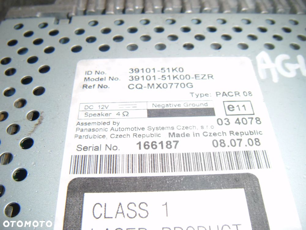 opel agila b 09r radio cd fabryczne - 2