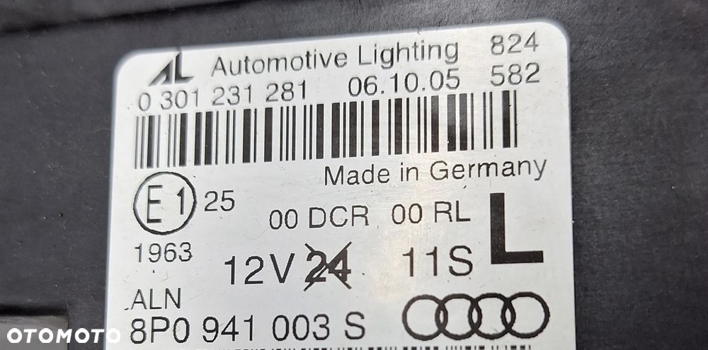 LAMPA BIXENON LEWY PRZÓD KPL -AUDI A3/8P-8P0941003S- EUROPA - 4